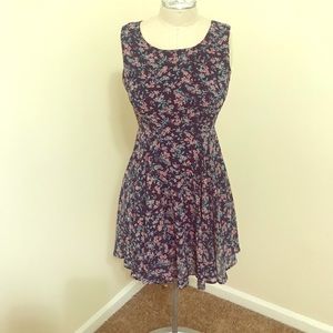 Blue floral mini dress size small